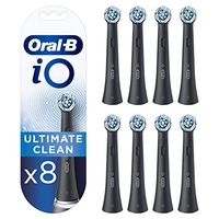 ORAL-B IO, ULTIMATE CLEAN, 8 BROSSETTES DE RECHANGE, EMBOUT, BROSSE À DENTS ÉLECTRIQUE, FORMAT SPÉCIAL BOÎTE AUX LETTRES, NOIR