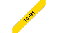 TC-Schriftbandkassetten TC-691, schwarz auf gelb