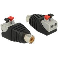 DELOCK Adapter Terminalblock 2Pin -> Cinch Buchse Drucktaste