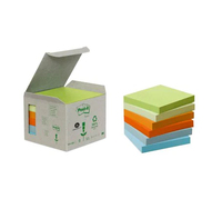 Post-It 654-1GB zelfklevend notitiepapier Vierkant Blauw, Groen, Oranje 6 vel Zelfplakkend