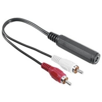 Hama Audio Adapter 2 RCA Male Plugs - 6,3 mm Female Jack Stereo Audio-Kabel 2 x RCA 6.35mm Schwarz
