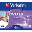 Verbatim DVD+R Wide Inkjet Printable ID Brand 4,7 Go 10 pièce(s)