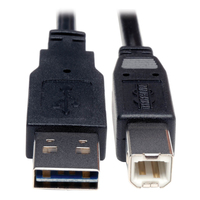 Tripp Lite UR022-001 Cable USB 2.0 Universal Reversible (Reversible A a B M/M), 0.31 m [1 pie]