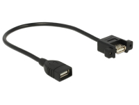 DeLOCK 0.25m 2xUSB2.0-A USB-kabel 0,25 m USB 2.0 USB A Zwart