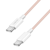 LogiLink USB 2.0 Type-C-Kabel, C/M zu C/M, Nylon-Ummantelung, 60W, rosa, 0,5 m