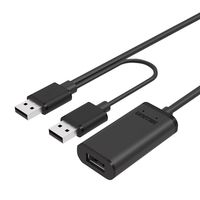 UNITEK Y-279 câble USB USB 2.0 20 m 2 x USB A USB A Noir