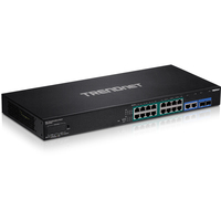 Trendnet TPE-3018LS hálózati kapcsoló Vezérelt Gigabit Ethernet (10/100/1000) Ethernet-áramellátás (PoE) támogatása 1U Fekete