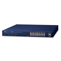 PLANET GSW-1820HP switch di rete Non gestito Gigabit Ethernet (10/100/1000) Supporto Power over Ethernet (PoE) 1U Blu