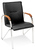 Stuhl ESSEN, Kunstleder schwarz, Gestell aus Stahlrohr, Farbe: verchromt, mit