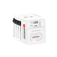 Skross MUV USB A/C 65PD Reiseadapter mit USB-C Kabel, Weltweit