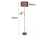 LED Stehleuchte Flexarm mit Leselicht Silber & Stoffschirme Grau - Höhe 160cm