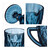 Relaxdays Gläser Set, 7-teilig, Krug, Eisbecher, Sektglas, je 2 Trinkgläser & Weingläser, Gläser spülmaschinenfest, blau