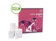 PAQ.10 ROLLOS PAPEL TÉRMICO S/BPA FABRISA 57X40MM DIAM MANDRIL 12MM