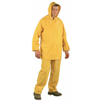 Regenbekleidung Jacke und Hose, Gr. M, Gelb, mit PVC-Beschichtung