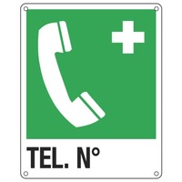 Cartello d'emergenza 25x31 cm Cartelli Segnalatori ''Telefono di emergenza. Telefono n°'' - E20162X