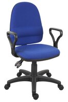 Ergo Twin High Back Fabric Operator Office Chair with Fixed Arms Blue - 2900BLU/0288 -