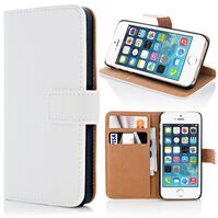 delightable24 Schutzhülle Case Bookstyle für Apple iPhone SE / 5 / 5S - Weiß / White