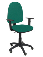 Silla Operativa de oficina Ayna bali verde brazos regulables ruedas de parquet
