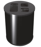 detailbild - Behälter zur Abfalltrennung rund, 40L schwarz, Metall