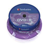 DVD+R 16X 4.7GB Branded, Matt Silver,25 Pack,