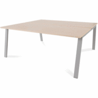 Mehrfacharbeitstisch Blanca BxTxH 180x163x73cm Gestell grau Platte Melamin buche