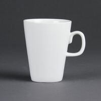 Olympia Whiteware Latte Mugs with Rolled Edges in White - Porcelain - 285ml