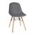 Bolero Side Chairs in Dark Grey - Wood & Steel - Ergonomic Seat - Pack of 2