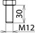 Sechskantschraube DIN 933 M12x30mm NIRO
