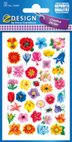 Blumenaufkleber, Papier, Blüten, bunt, 114 Aufkleber