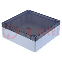 Enclosure: multipurpose; X: 160mm; Y: 160mm; Z: 60mm; 1554; grey; IP66