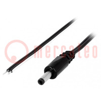 Cable; 2x0.5mm2; wires,DC 4,0/1,7 plug; straight,Sony; black