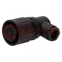 Connector: circular; plug; for cable; PIN: 20; female; w/o contacts