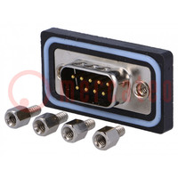 D-Sub; PIN: 9; socket; male; straight; soldering; UNC 4-40; IP67