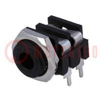 Socket; Jack 3,5mm; female; mono; ways: 2; angled 90°; THT; black; S6