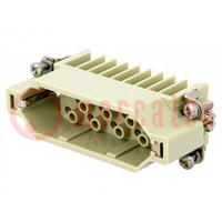 Connector: HDC; contact insert; male; Han® D; PIN: 25; 25+PE; 10A