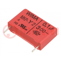 Capacitor: polypropylene; Y2; 100nF; 7x16.5x26.5mm; THT; ±10%