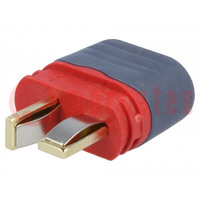 Plug; DC supply; AM-1015; male; PIN: 2; for cable; soldering; red