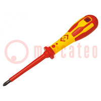 Screwdriver; insulated; Pozidriv®; PZ2; Blade length: 105mm; 1kVAC
