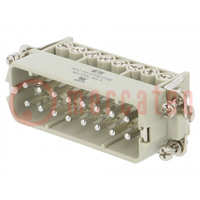 Connector: HDC; contact insert; male; HA; PIN: 16; 16+PE; size 5; 16A