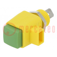 Laboratory clamp; yellow-green; 300VDC; 16A; screw; nickel; L: 44mm