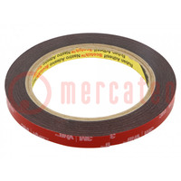 Tape: fixing; W: 9mm; L: 5.5m; Thk: 600um; acrylic; 93°C,max.149°C