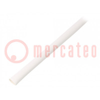 Heat shrink sleeve; glueless; 2: 1; 6.4mm; L: 1m; white; polyolefine