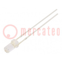 LED; 3mm; giallo; 750÷1120mcd; 50°; Frontale: piatte; 1,8÷2,6V; 78mW