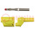 Plug; 4mm banana; 45A; 600VAC; yellow; soldered; copper beryllium