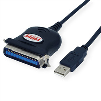 ROLINE USB converter kabel USB naar IEEE 1284, zwart, 1,8 m