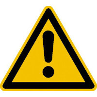 Warnung vor einer Gefahrstelle Warnschild, selbstkl. Folie, Größe 10cm DIN EN ISO 7010 W001 ASR A1.3 W001