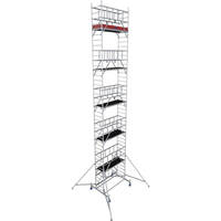 Rollgerüste Faltgerüst (Alu), Arbeitshöhe 11,8 m, Standhöhe 9,8 m,Gerüsthöhe 11 m, Gewicht 219,3 kg