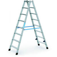 Stufen-Stehleiter Z300,beidseitig, Arbeitshöhe bis ca.3,50 m, Standhöhe 1,72 m,2 x 8 Stufen,16,9 kg