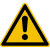Warnschild Allgemeines Warnzeichen, 500 Stk/Rolle, Größe (SL): 10,0 cm DIN EN ISO 7010 W001 ASR A1.3 W001
