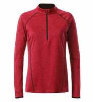 James & Nicholson Langarmshirt Damen JN497 Gr. XS red-melange/titan